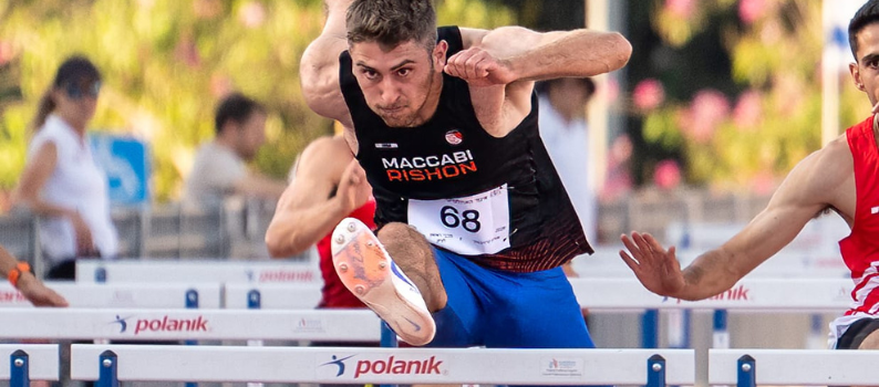שיאן ישראל U23 החדש בריצת 110 משוכות, אורון קרניבסקי מכבי ראשון לציון. צילום: רועי כפיר, איגוד האתלטיקה