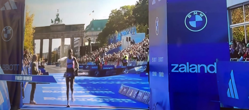 טיגיסט אספה מנצחת במרתון ברלין 2026. צילום מסך